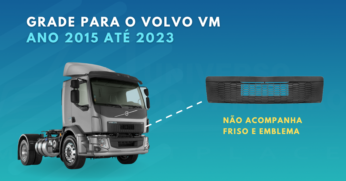Grade do Volvo VM para os modelos 2015 até 2023 sem friso e sem emblema preco baixo