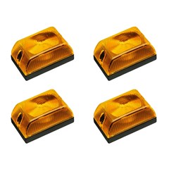 Lanterna Quadrada Baú Caminhão Carreta Amarela - Kit