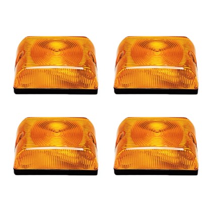 Lanterna Quadrada Baú Caminhão Carreta Amarela Led - Kit