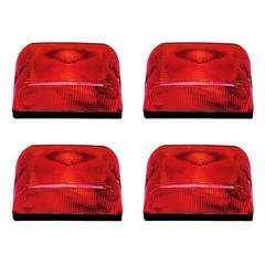 Lanterna Quadrada Baú Caminhão Carreta Vermelho Led - Kit