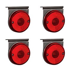 Lanterna Suporte Baú Caminhão Carreta Vermelha Led - Kit