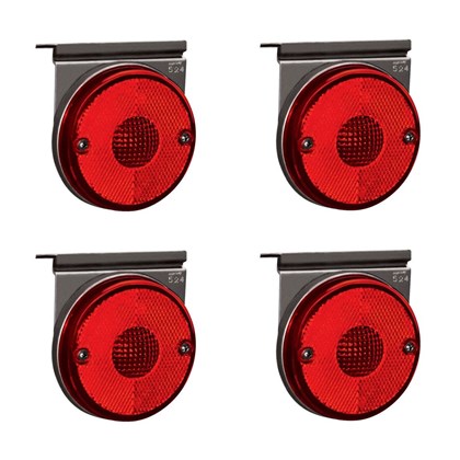 Lanterna Suporte Baú Caminhão Carreta Vermelha Led - Kit